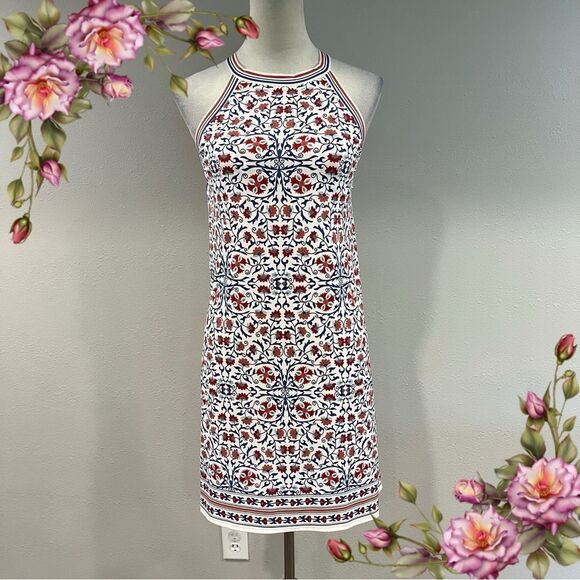 Max Studio Floral Patterned Halter mini Dress size Small - Picture 1 of 12